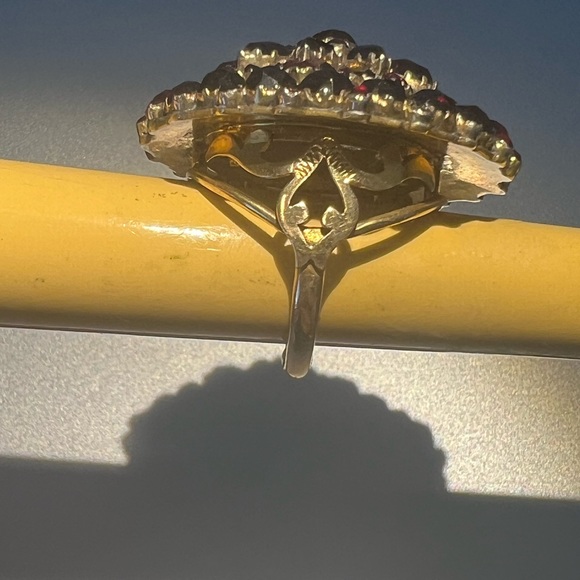 Spectacular Gold and Garnet Cocktail Ring - Picture 5 of 9